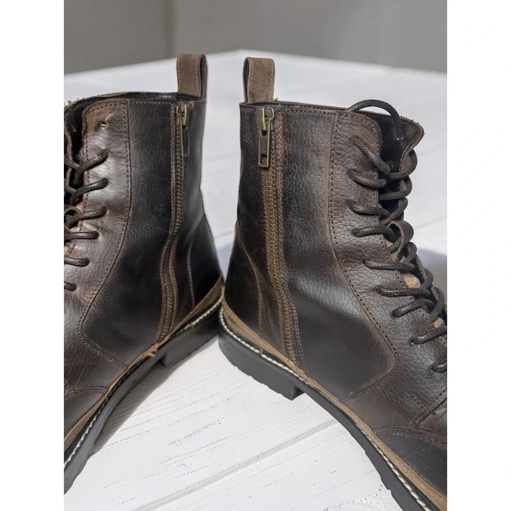 Reserved Footwear Men's Zero  Brown Leather Casual Boots Size 10M EUC